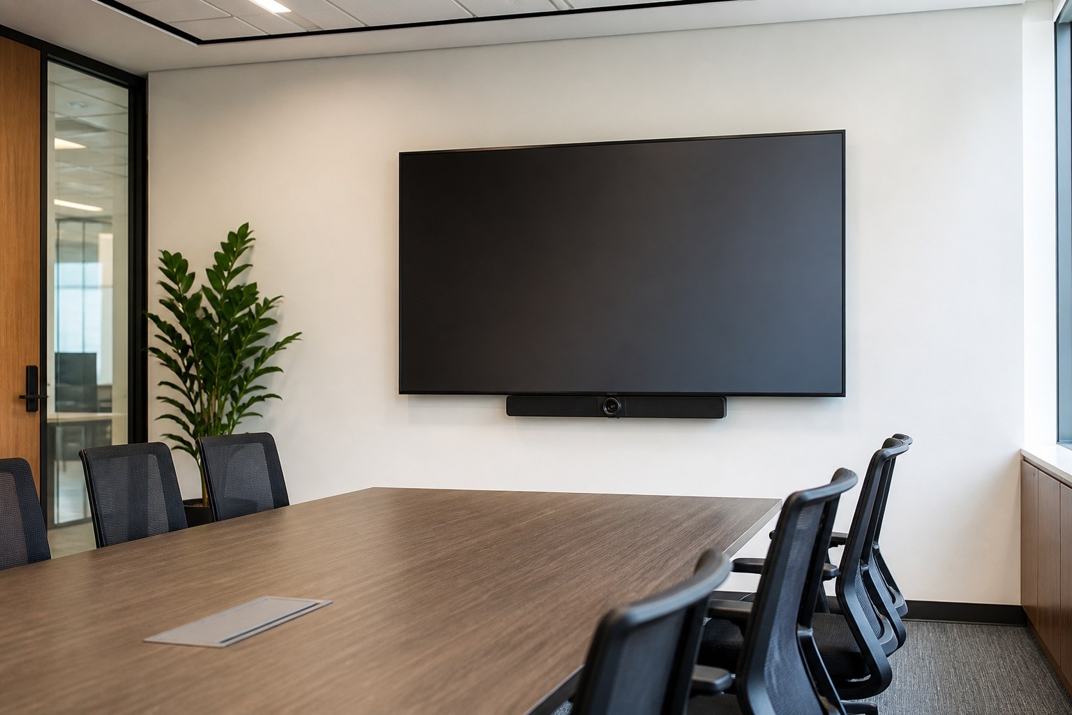 Offices: commercial TV mounting